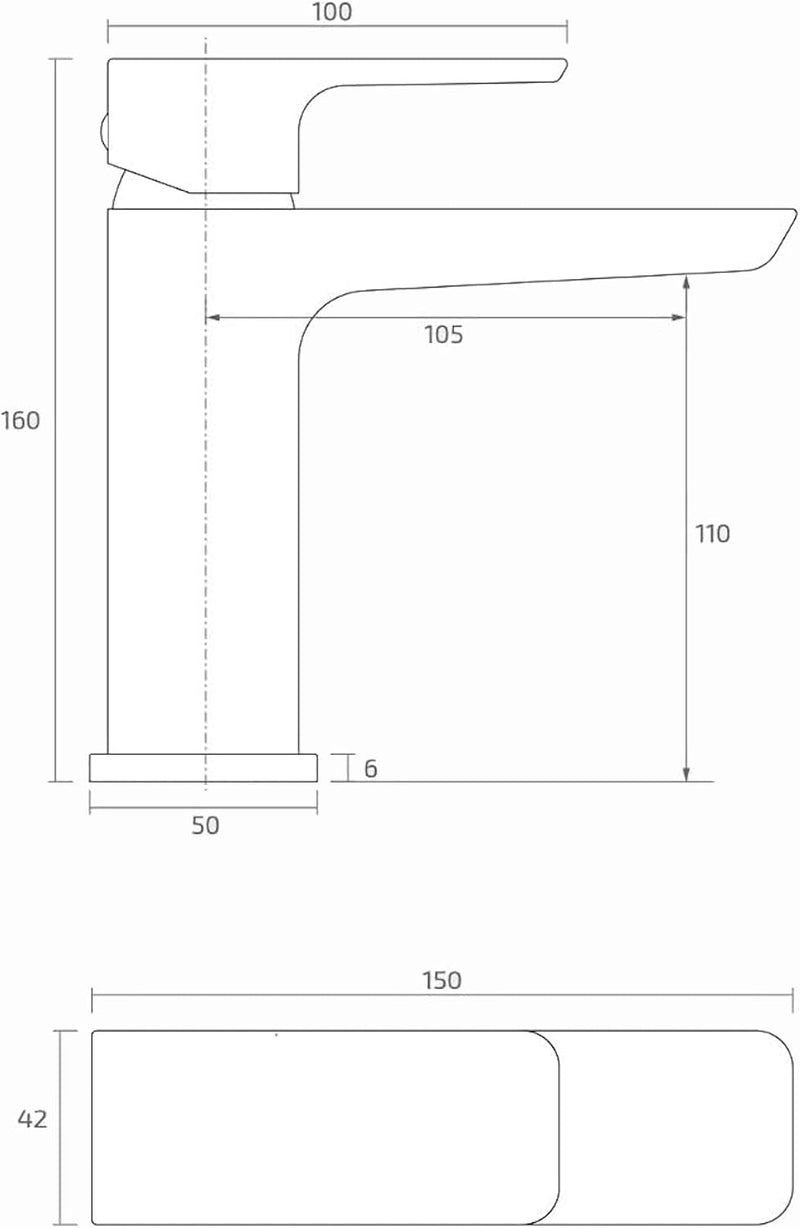 Contemporary Basin Sink Mixer Tap with Pop Up