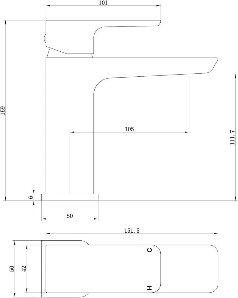 Contemporary Basin Sink Mixer Tap with Pop Up