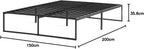 Contemporary Bed Frame Metal with Steel Slats 30