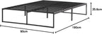 Contemporary Bed Frame Metal with Steel Slats 30
