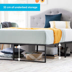Contemporary Bed Frame Metal with Steel Slats 30