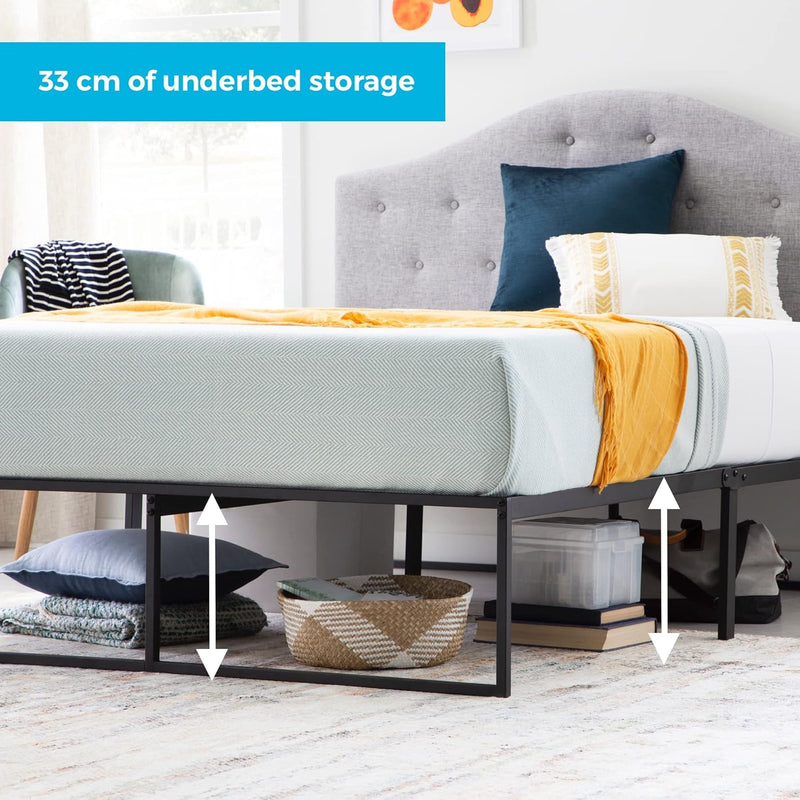 Contemporary Bed Frame Metal with Steel Slats 30