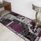 Contemporary Floral Patchwork Living Room Accent Area Rug