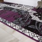 Contemporary Floral Patchwork Living Room Accent Area Rug