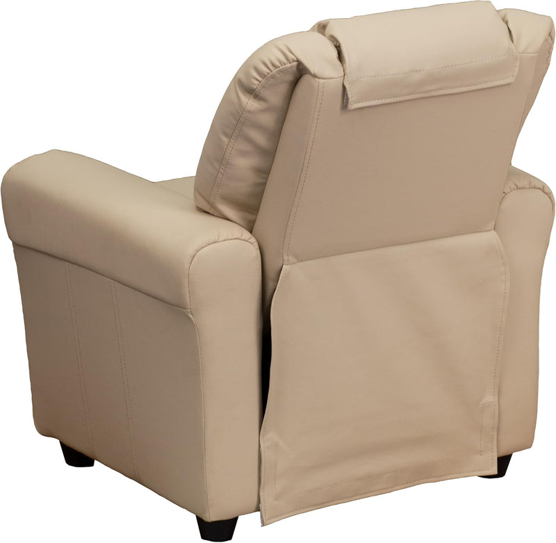 Contemporary Kids Recliner with Cup Holder and Headrest