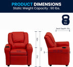 Contemporary Kids Recliner with Cup Holder and Headrest