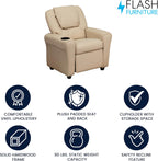 Contemporary Kids Recliner with Cup Holder and Headrest