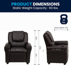 Contemporary Kids Recliner with Cup Holder and Headrest
