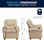 Contemporary Kids Recliner with Cup Holder and Headrest