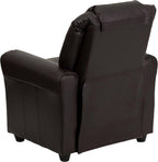 Contemporary Kids Recliner with Cup Holder and Headrest