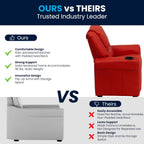 Contemporary Kids Recliner with Cup Holder and Headrest
