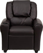 Contemporary Kids Recliner with Cup Holder and Headrest