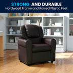 Contemporary Kids Recliner with Cup Holder and Headrest