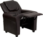 Contemporary Kids Recliner with Cup Holder and Headrest