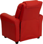 Contemporary Kids Recliner with Cup Holder and Headrest