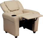 Contemporary Kids Recliner with Cup Holder and Headrest