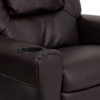 Contemporary Kids Recliner with Cup Holder and Headrest