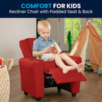 Contemporary Kids Recliner with Cup Holder and Headrest