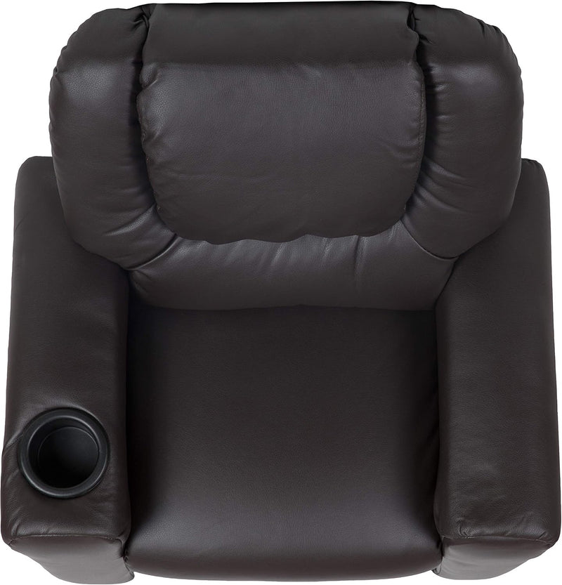 Contemporary Kids Recliner with Cup Holder and Headrest