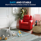 Contemporary Kids Recliner with Cup Holder and Headrest