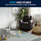 Contemporary Kids Recliner with Cup Holder and Headrest