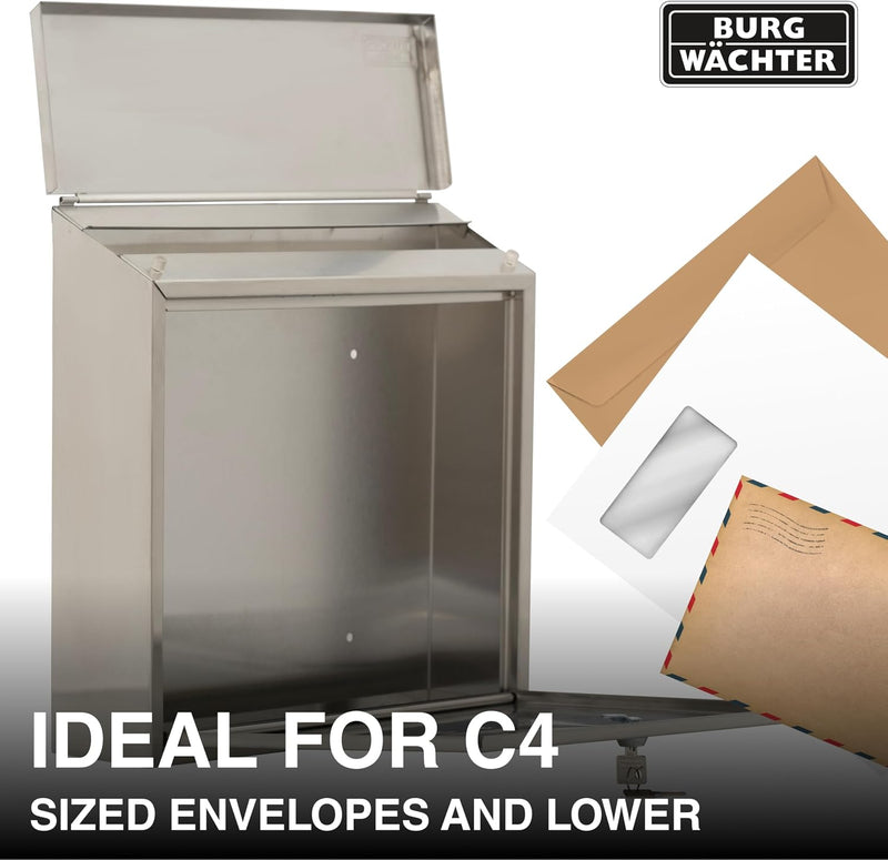 Contemporary Wall Mounted Stainless Steel Lockable Weatherproof