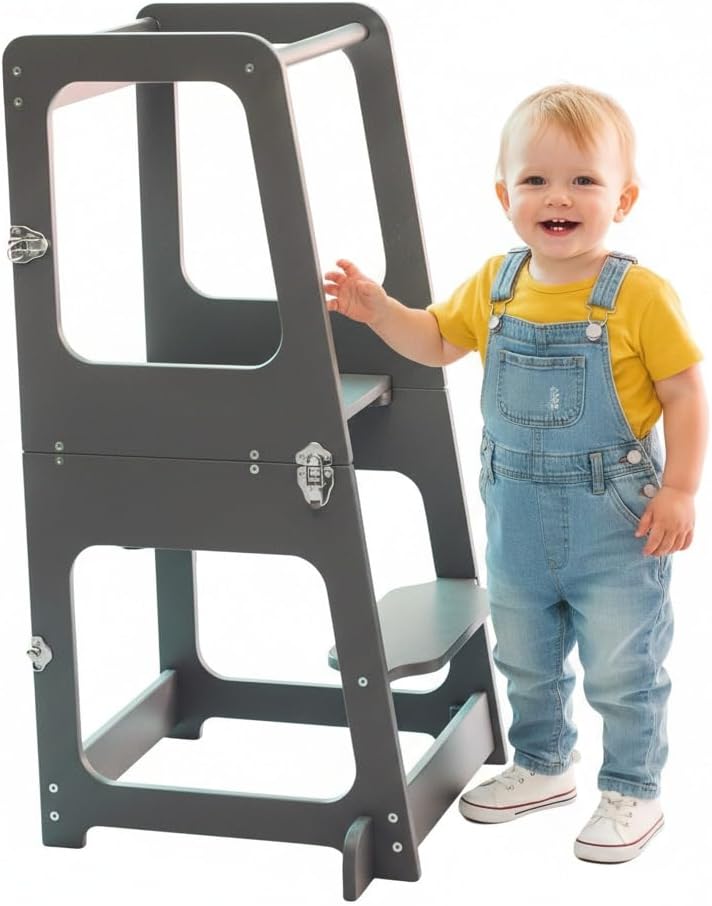Convertible 2-In-1 Kids Kitchen Stool Table Chair 1-6