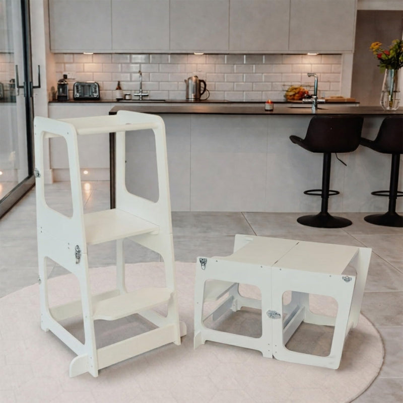 Convertible 2-In-1 Kids Kitchen Stool Table Chair 1-6
