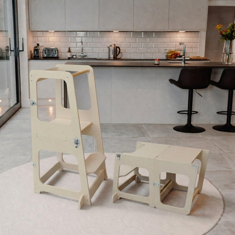 Convertible 2-In-1 Kids Kitchen Stool Table Chair 1-6