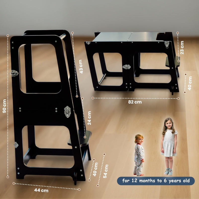 Convertible 2-In-1 Kids Kitchen Stool Table Chair 1-6