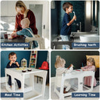 Convertible 2-In-1 Kids Kitchen Stool Table Chair 1-6