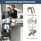 Convertible 2-In-1 Kids Kitchen Stool Table Chair 1-6