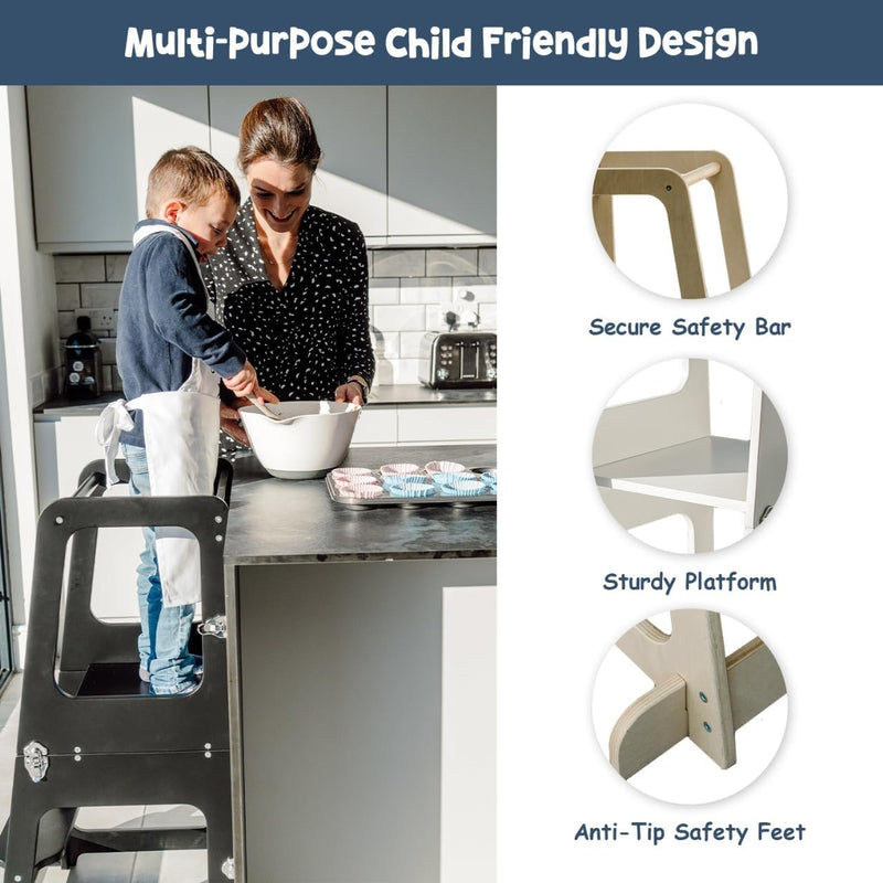 Convertible 2-In-1 Kids Kitchen Stool Table Chair 1-6