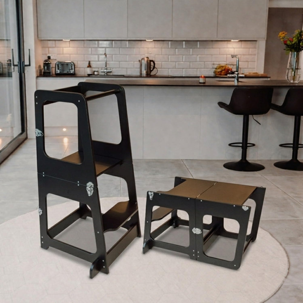 Convertible 2-In-1 Kids Kitchen Stool Table Chair 1-6