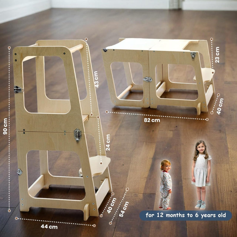 Convertible 2-In-1 Kids Kitchen Stool Table Chair 1-6