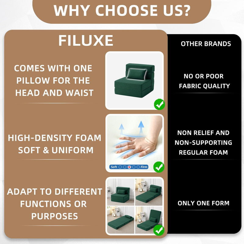 Convertible Folding Sofa Bed-Sleeper Chair with Pillow Modern