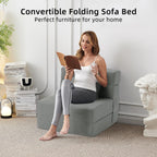 Convertible Folding Sofa Bed-Sleeper Chair with Pillow Modern