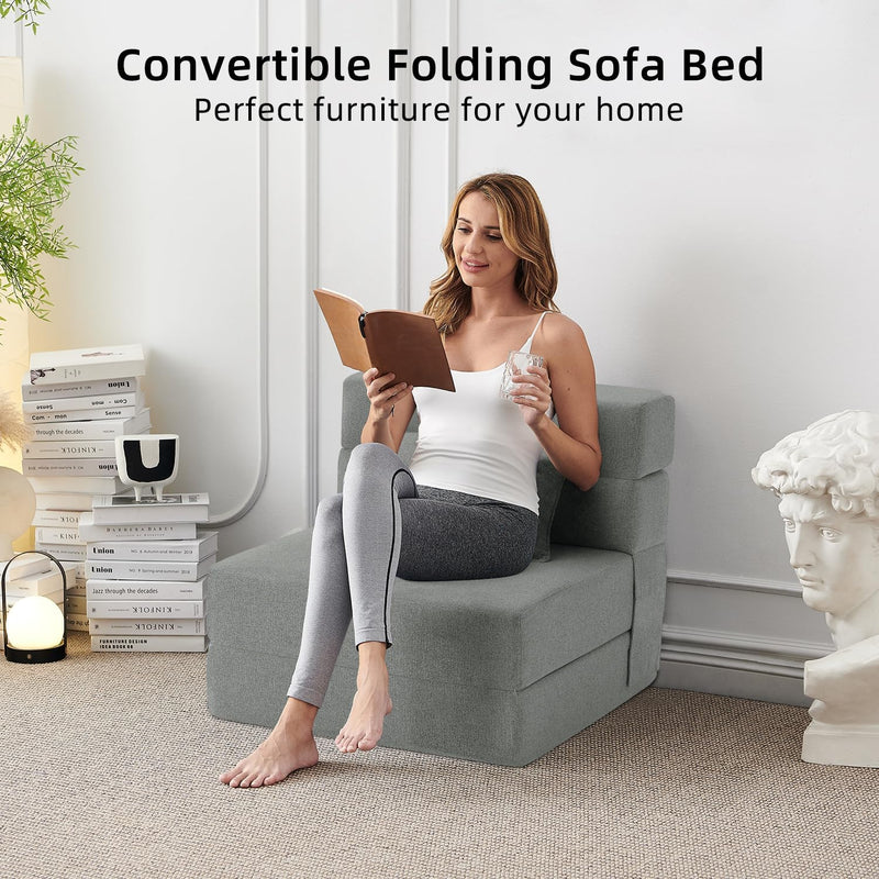 Convertible Folding Sofa Bed-Sleeper Chair with Pillow Modern