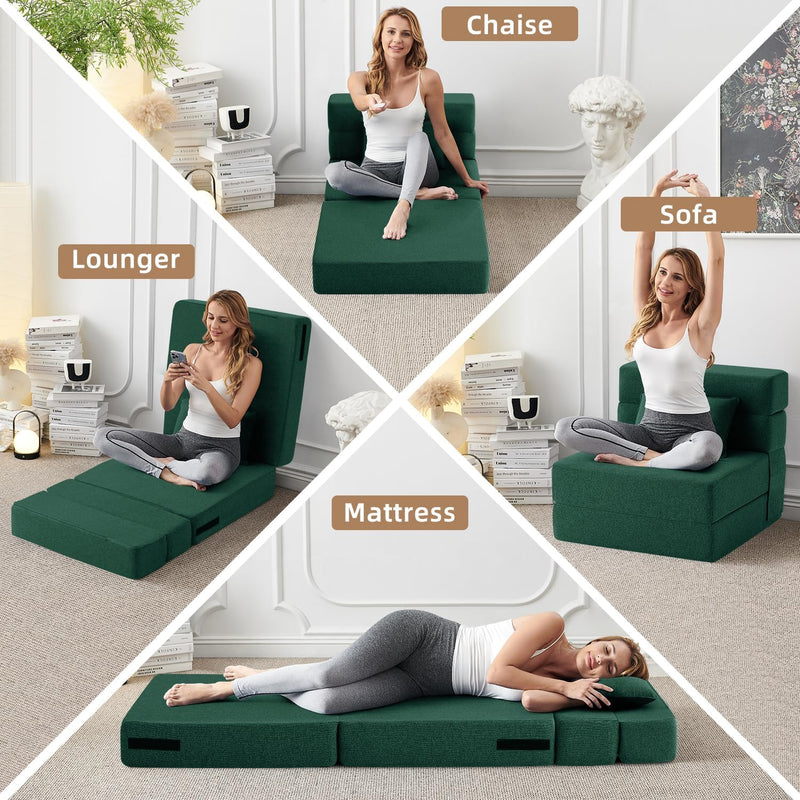 Convertible Folding Sofa Bed-Sleeper Chair with Pillow Modern