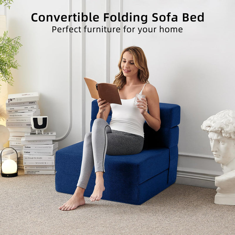 Convertible Folding Sofa Bed-Sleeper Chair with Pillow Modern