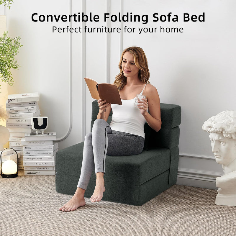 Convertible Folding Sofa Bed-Sleeper Chair with Pillow Modern