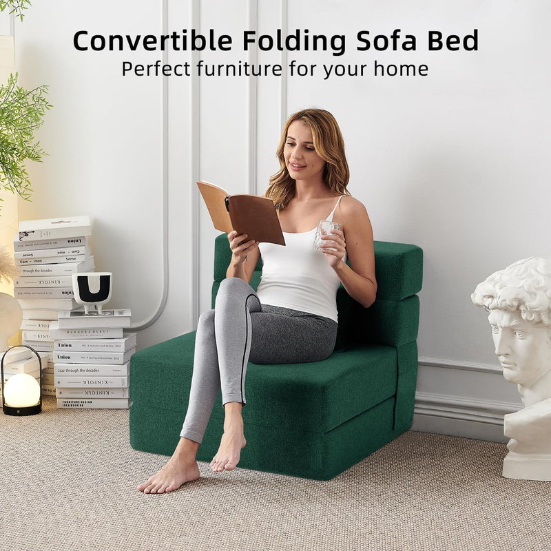 Convertible Folding Sofa Bed-Sleeper Chair with Pillow Modern