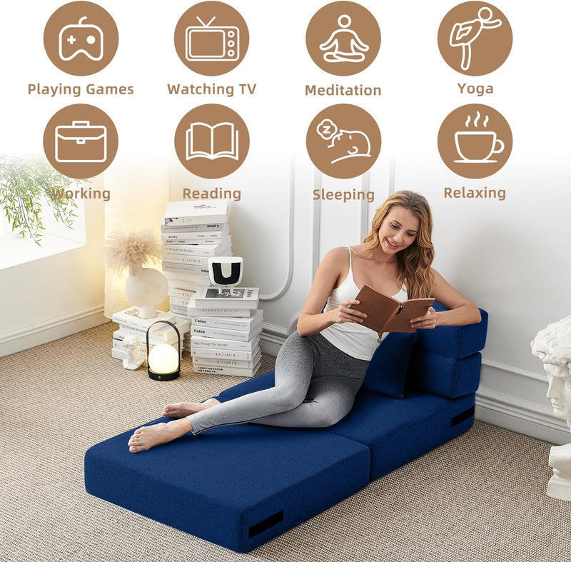 Convertible Folding Sofa Bed-Sleeper Chair with Pillow Modern