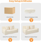 Convertible Sofa Bed Corduroy Floor Boneless Couch