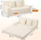 Convertible Sofa Bed Corduroy Floor Boneless Couch
