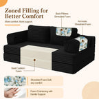 Convertible Sofa Bed Corduroy Floor Boneless Couch