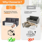 Convertible Sofa Bed Corduroy Floor Boneless Couch