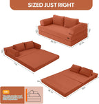 Convertible Sofa Bed Corduroy Floor Boneless Couch