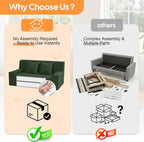 Convertible Sofa Bed Corduroy Floor Boneless Couch