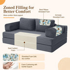 Convertible Sofa Bed Corduroy Floor Boneless Couch